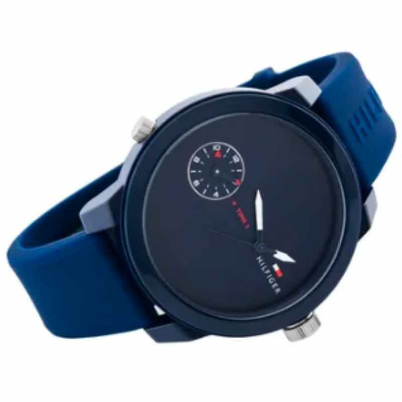 Tommy Hilfiger Denim Quartz Blue Dial Blue Rubber Strap Watch for Men - 1791325 Buy Now By Tommy Hilfiger