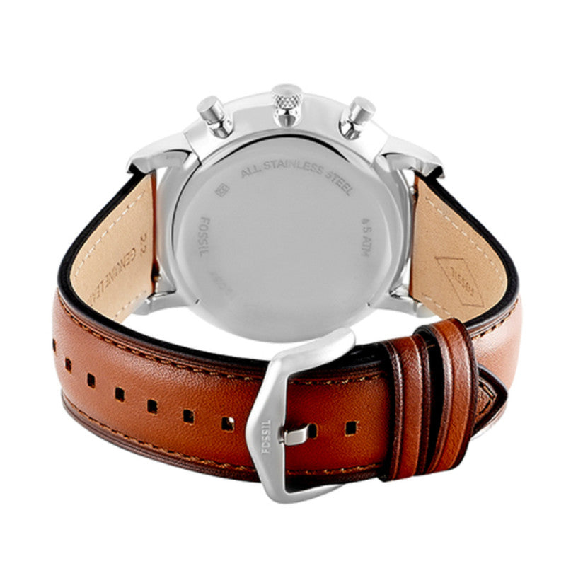 Fossil Neutra Chronograph Blue Dial Brown Leather Strap Watch for Men - FS5453 Buy Now By Fossil