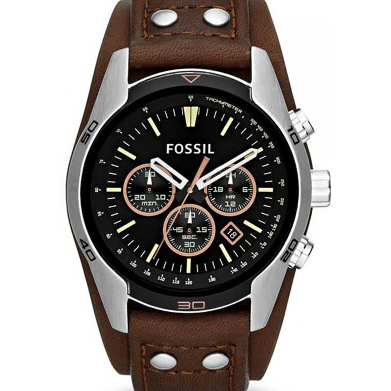 Fossil Coachman Chronograph Black Dial Brown Leather Strap Watch for Men - CH2891 Buy Now By Fossil