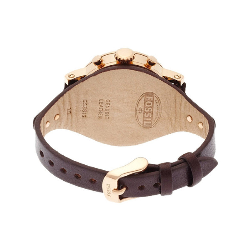 Fossil Boyfriend White Dial Brown Leather Strap Watch for Women - ES3616 Buy Now By Fossil