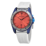 Emporio Armani Sigma Analog Orange Dial Grey Silicone Strap Watch For Men - AR11218 Buy Now By Emporio Armani