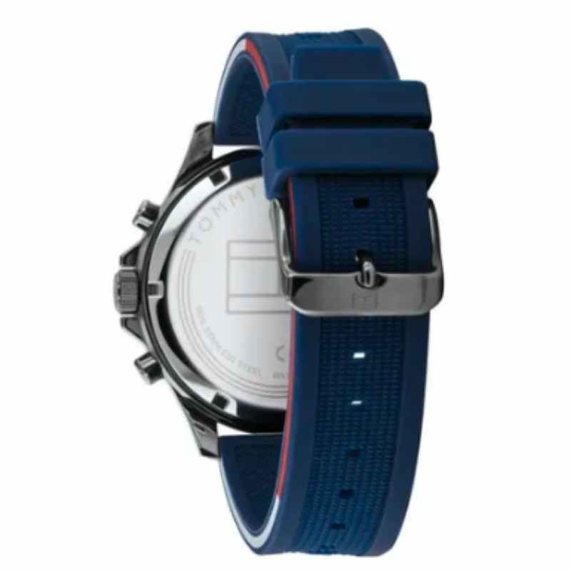 Tommy Hilfiger Bank Blue Dial Blue Rubber Strap Watch for Men - 1791721 Buy Now By Tommy Hilfiger