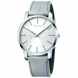 Calvin Klein City Silver Dial Grey Leather Strap Watch for Men - K2G211Q4 Buy Now By Calvin Klein