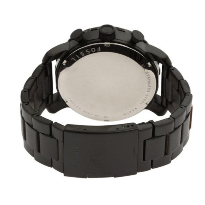 Fossil Nate Chrongraph Ion Plated Black Dial Black Steel Strap Watch for Men - JR1356 Buy Now By Fossil