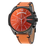 Diesel Mega Chief Chronograph Black Dial Brown Leather Strap Watch For Men - DZ4476 Buy Now By Diesel