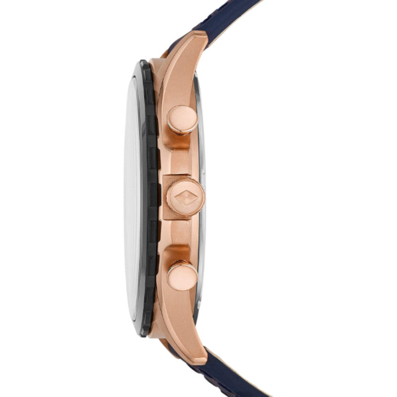 Fossil Forrester Chronograph Blue Dial Blue Leather Strap Watch for Men - FS5814 Buy Now By Fossil