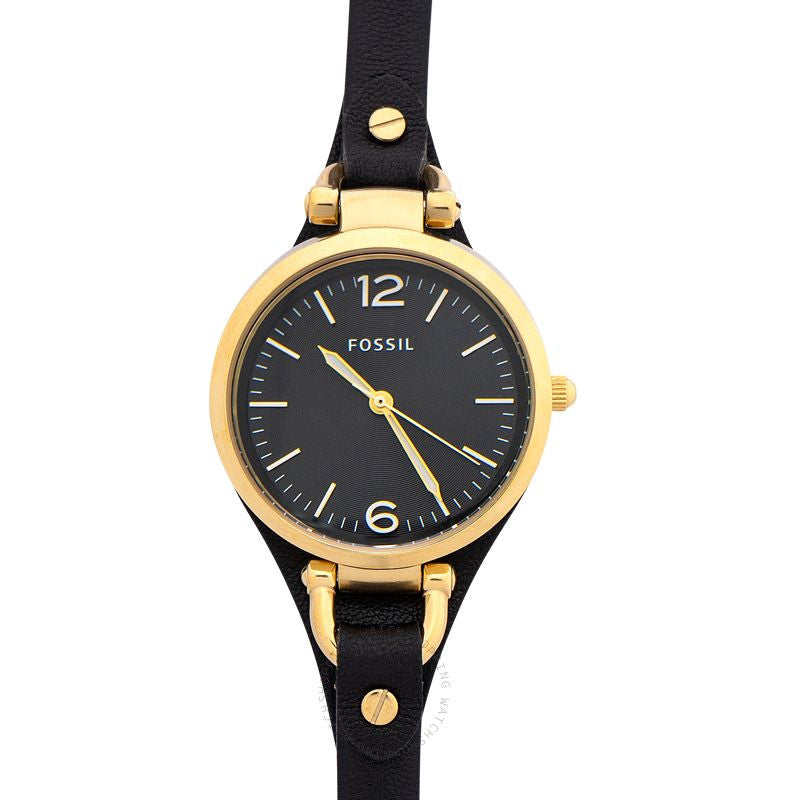 Fossil Georgia Black Dial Black Leather Strap Watch for Women - ES3148 Buy Now By Fossil