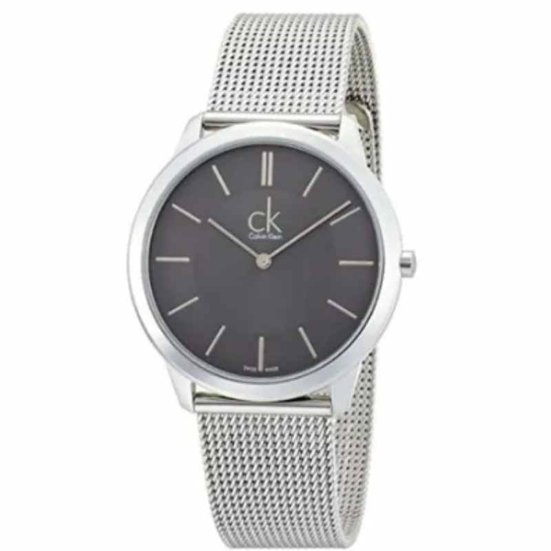 Calvin Klein Minimal Grey Dial Silver Mesh Bracelet Watch for Men - K3M21124 Buy Now By Calvin Klein