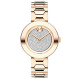 Movado Bold Crystal Pave Rose Gold Dial Rose Gold Steel Strap Watch For Women - 3600493 Buy Now By Movado