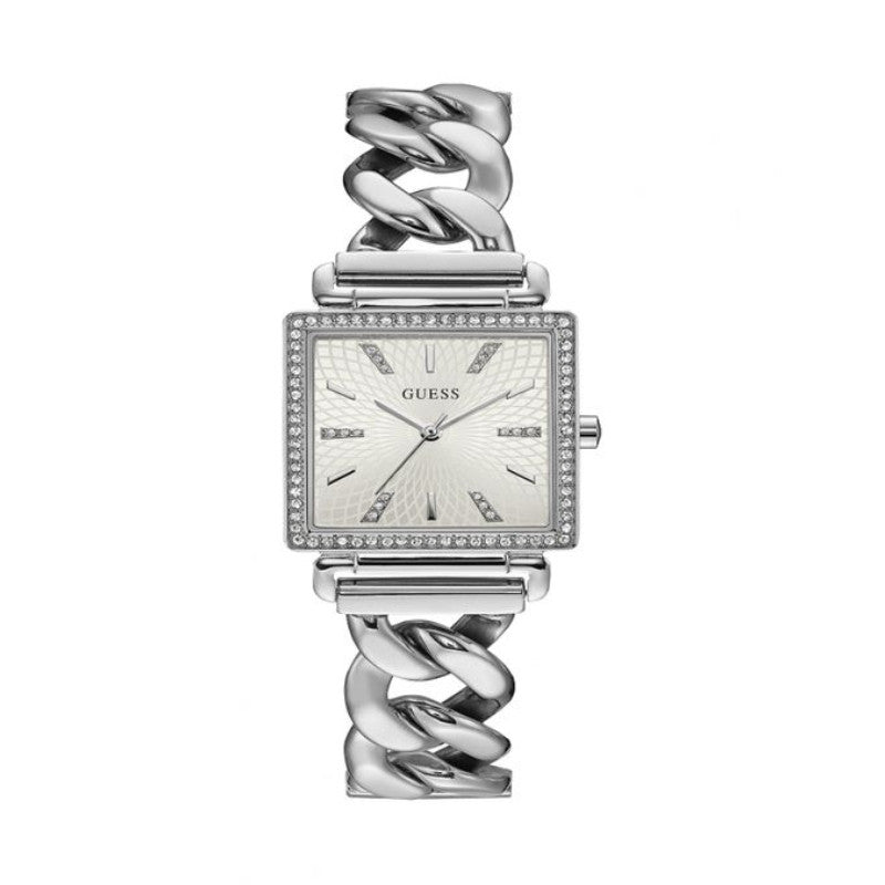 Guess Vanity Diamonds White Dial Silver Steel Strap Watch for Women - W1030L1 Buy Now By Guess