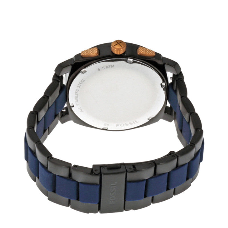 Fossil Machine Chronograph Black Dial Two Tone Steel Strap Watch for Men - FS5164 Buy Now By Fossil