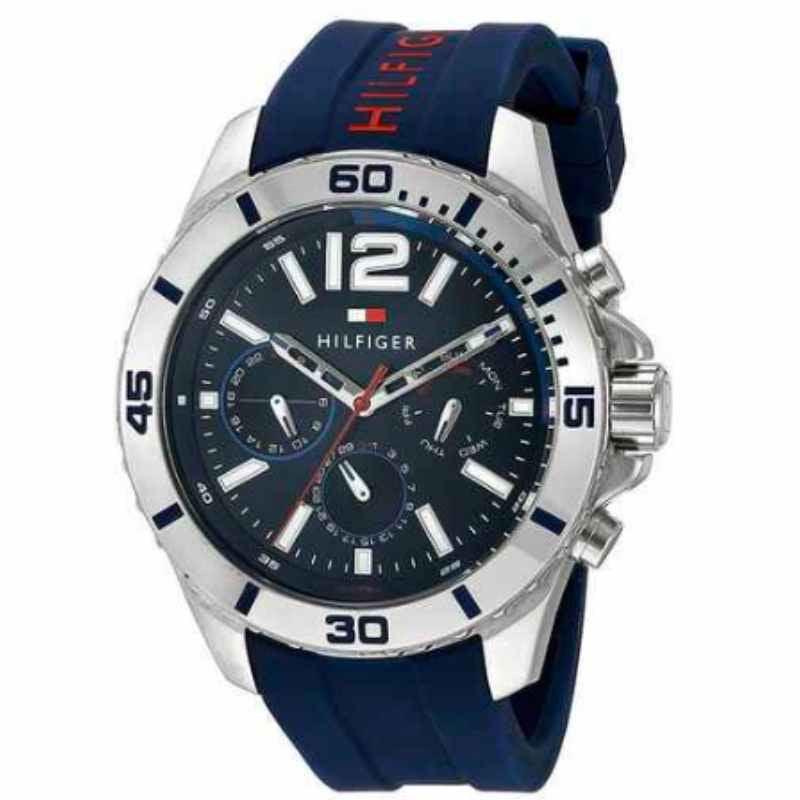 Tommy Hilfiger Nolan Chronograph Blue Dial Blue Rubber Strap Watch for Men - 1791142 Buy Now By Tommy Hilfiger