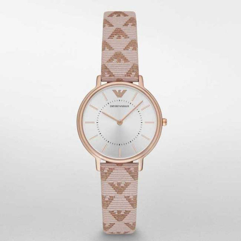 Emporio Armani Classic Kappa White Dial Brown Leather Strap Watch For Women - AR11009 Buy Now By Emporio Armani
