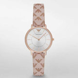 Emporio Armani Classic Kappa White Dial Brown Leather Strap Watch For Women - AR11009 Buy Now By Emporio Armani