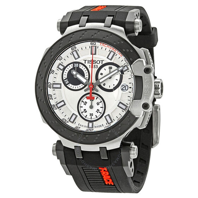 Tissot T Race Chronograph White Dial Black Silicone Strap Watch For Men - T115.417.27.011.00 Buy Now By Tissot