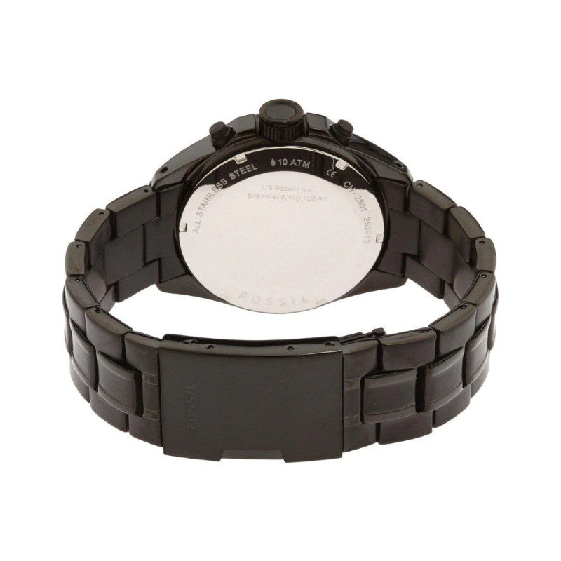 Fossil Townsman Chronograph Black Dial Black Steel Strap Watch for Men - FS5379 Buy Now By Fossil