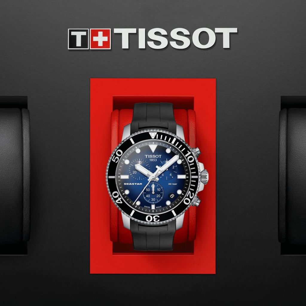 Tissot Seastar 1000 Chronograph Blue Dial Black Rubber Strap Watch For Men - T120.417.17.041.00 Buy Now By Tissot