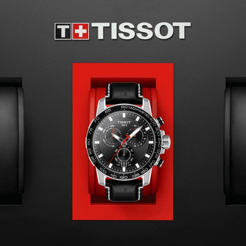 Tissot Supersport Chrono Black Dial Black Leather Strap Watch for Men - T125.617.16.051.00 Buy Now By Tissot
