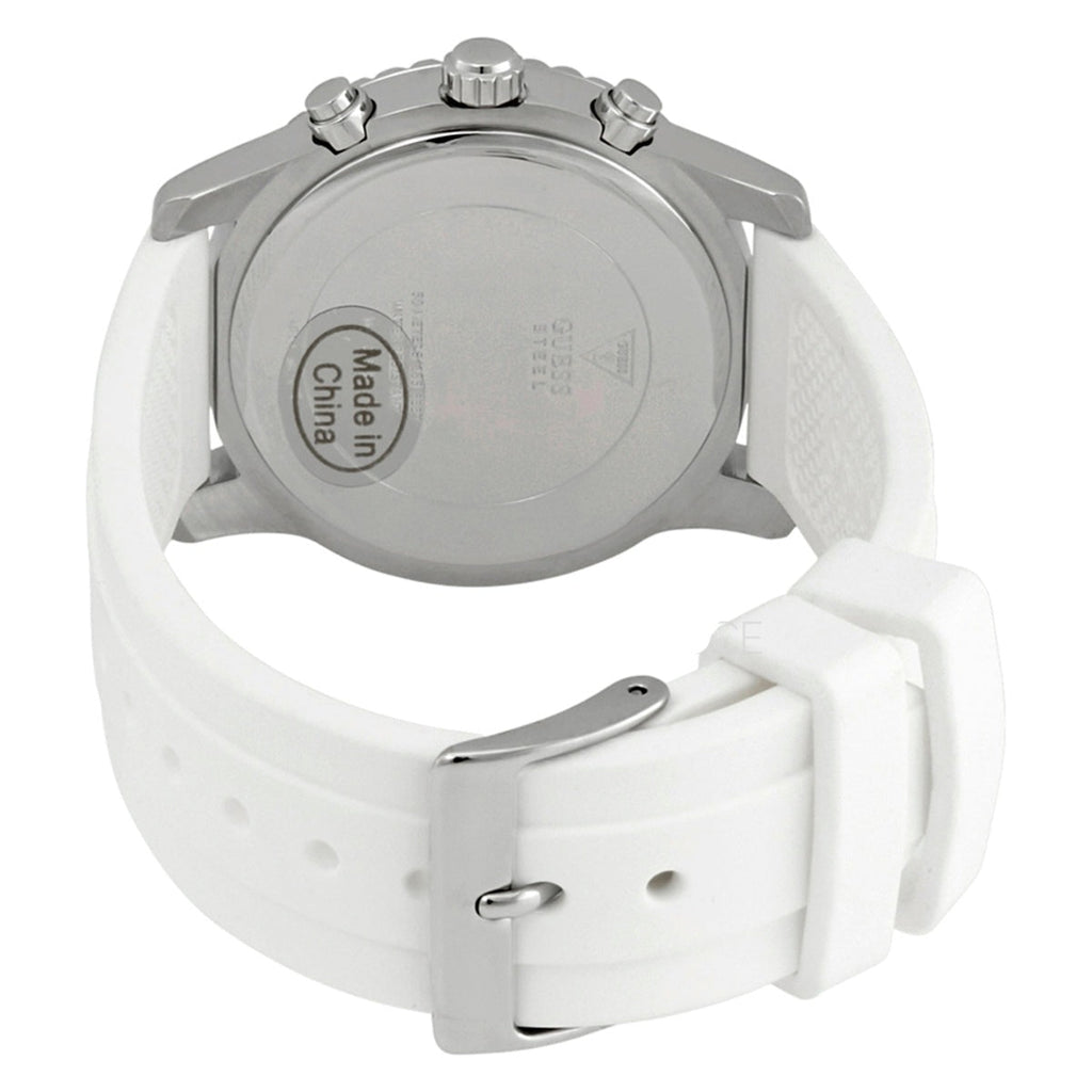 Guess Confetti Crystal Black Dial White Silicone Strap Watch For Women - W1098L1 Buy Now By Guess