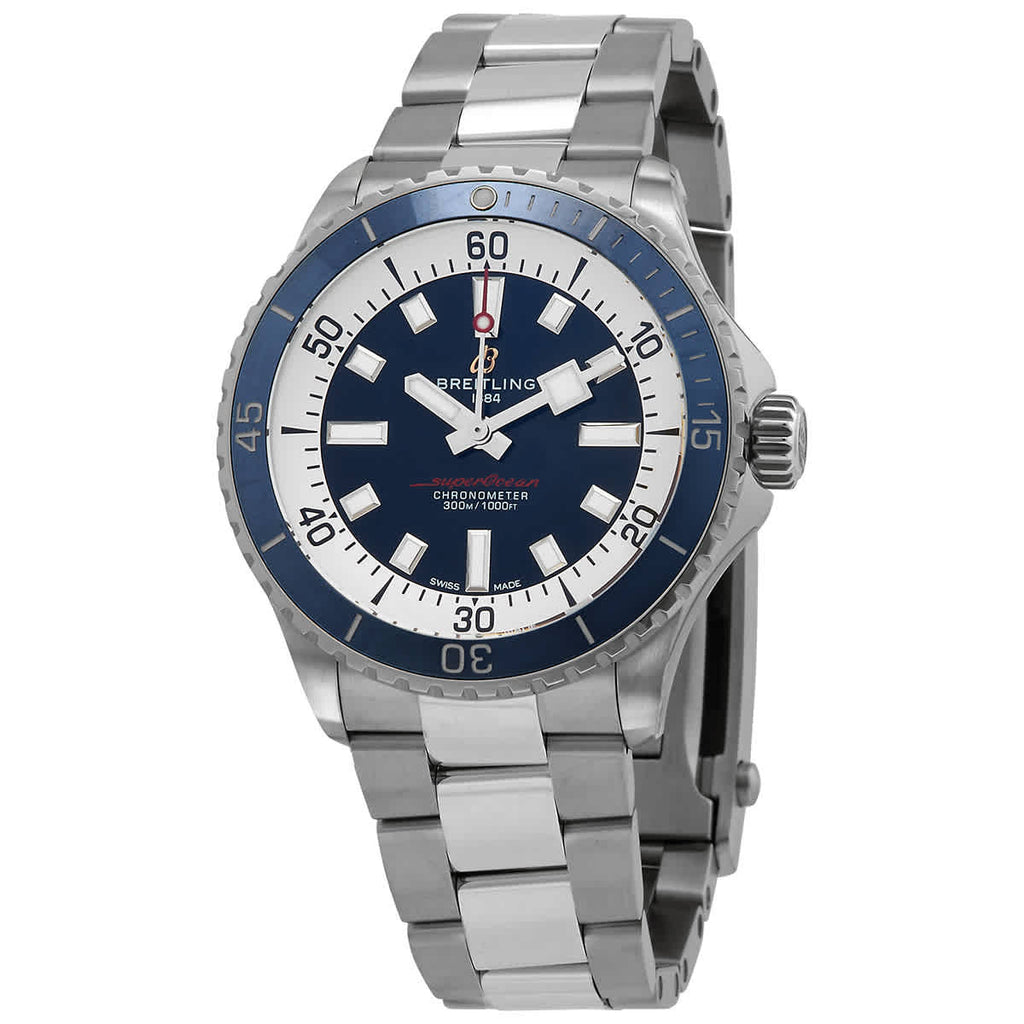 Breitling Superocean Automatic 42mm Blue Dial Silver Steel Strap Watch for Men - A17375E71C1A1 Buy Now By Breitling