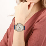 Guess Solar White Rose Gold Dial Blue Rubber Strap Watch For Women - W1135L3 Buy Now By Guess