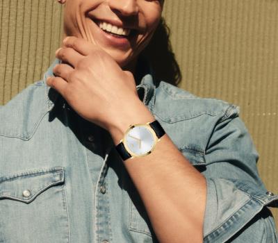 Movado TC Silver Dial Black Leather Strap Watch For Men - 606695 Buy Now By Movado