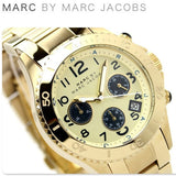 Marc Jacobs Rock Metal Chronograph Gold Dial Gold Steel Strap Watch for Men - MBM3158 Buy Now By Marc Jacobs