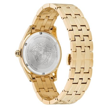 Versace Greca Time Quartz Gold Dial Gold Steel Strap Watch For Men - VE3K00522 Buy Now By Versace