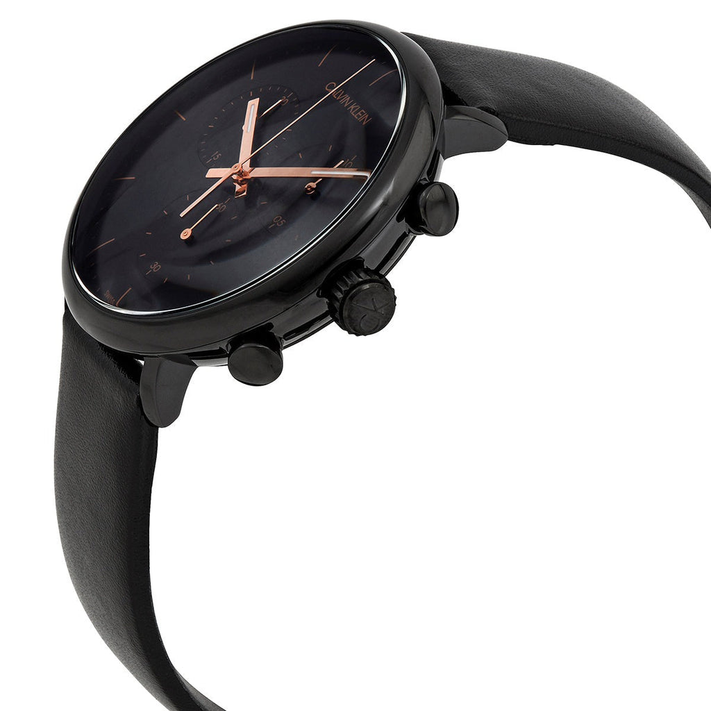 Calvin Klein High Noon Black Dial Black Leather Strap Watch for Men - K8M274CB Buy Now By Calvin Klein