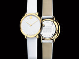 Movado 70th Anniversary Limited Edition White Dial White Leather Strap Watch For Women - 0607138 Buy Now By Movado