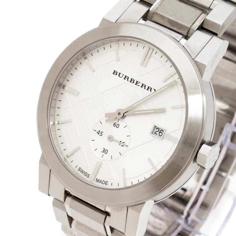 Burberry The City Silver Dial Silver Steel Strap Watch for Men - BU9900 Buy Now By Burberry