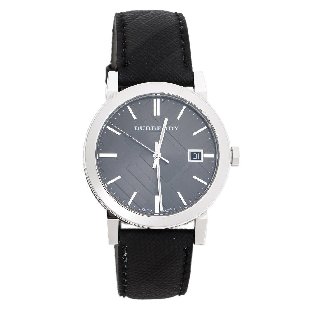Burberry The City Grey Dial Black Leather Strap Watch for Men - BU9030 Buy Now By Burberry