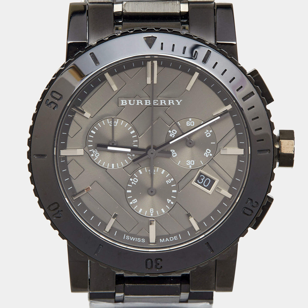 Burberry The City Grey Dial Gunmetal Grey Steel Strap Watch for Men - BU9381 Buy Now By Burberry