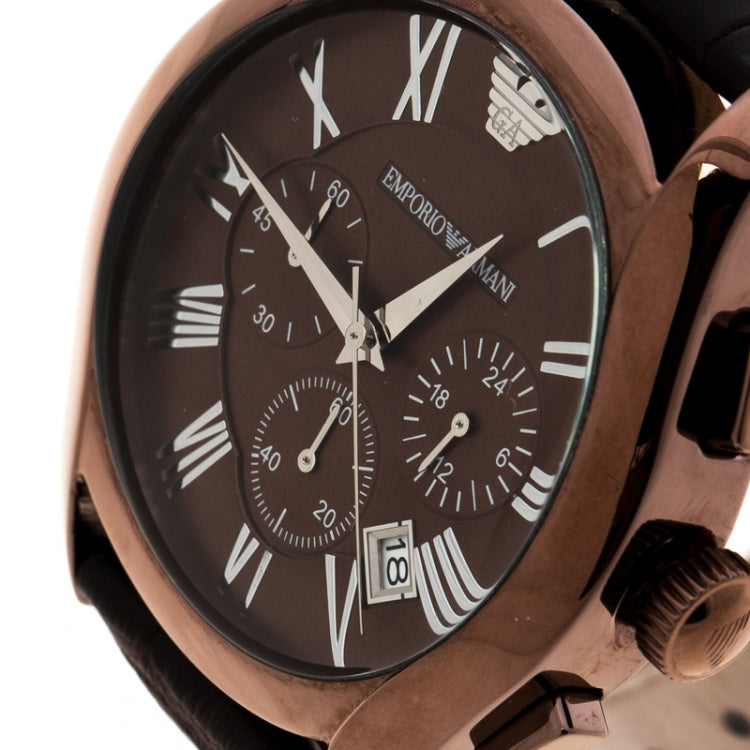 Emporio Armani Valente Classic Brown Dial Brown Leather Strap Watch For Men - AR1609 Buy Now By Emporio Armani