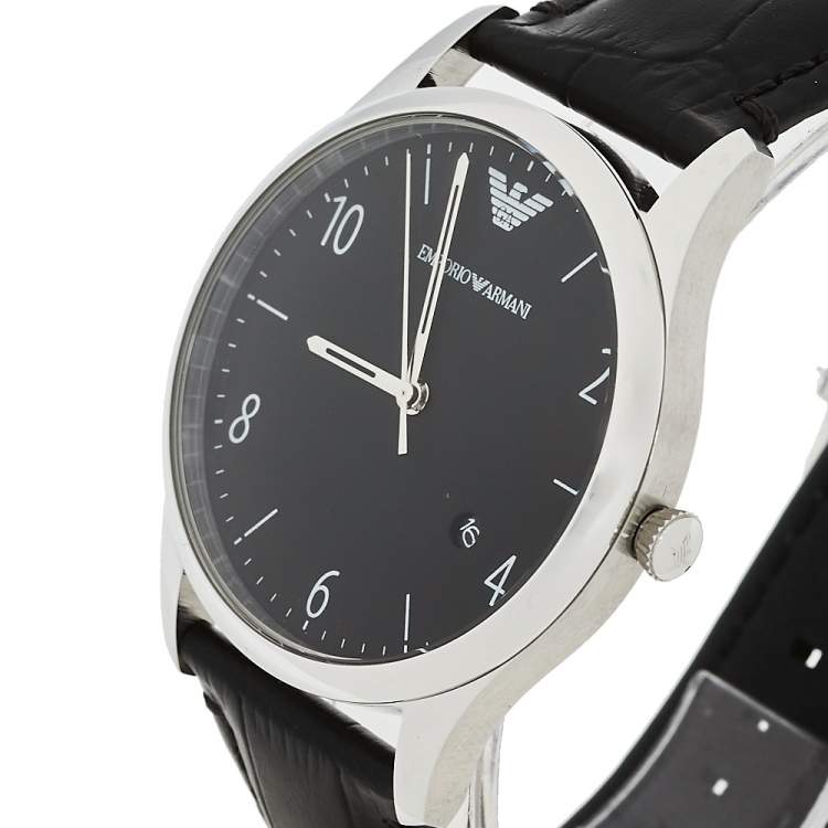 Emporio Armani Classic Quartz Black Dial Black Leather Strap Watch For Men - AR1865 Buy Now By Emporio Armani