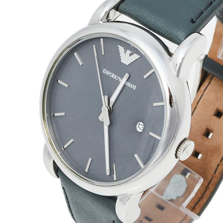 Emporio Armani Classic Quartz Grey Dial Grey Leather Strap Watch For Men - AR1730 Buy Now By Emporio Armani