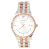Emporio Armani Lambda Analog Silver Dial Two Tone Steel Strap Watch For Men - AR11044 Buy Now By Emporio Armani
