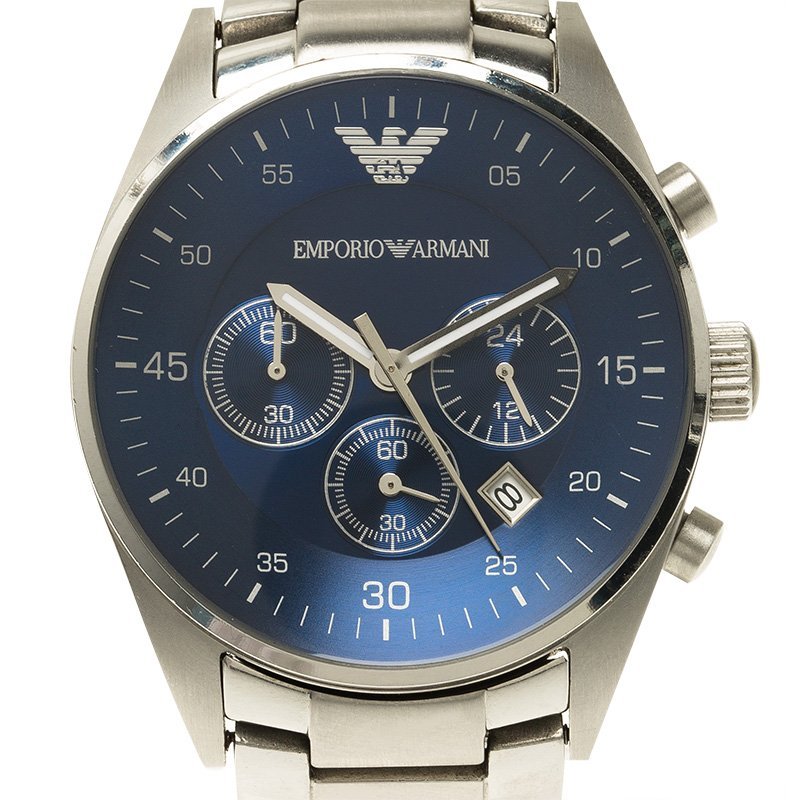 Emporio Armani Sportivo Chronograph Blue Dial Silver Steel Strap Watch For Men - AR5860 Buy Now By Emporio Armani