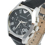 Emporio Armani Valente Chronograph Black Dial Black Leather Strap Watch For Men - AR1633 Buy Now By Emporio Armani