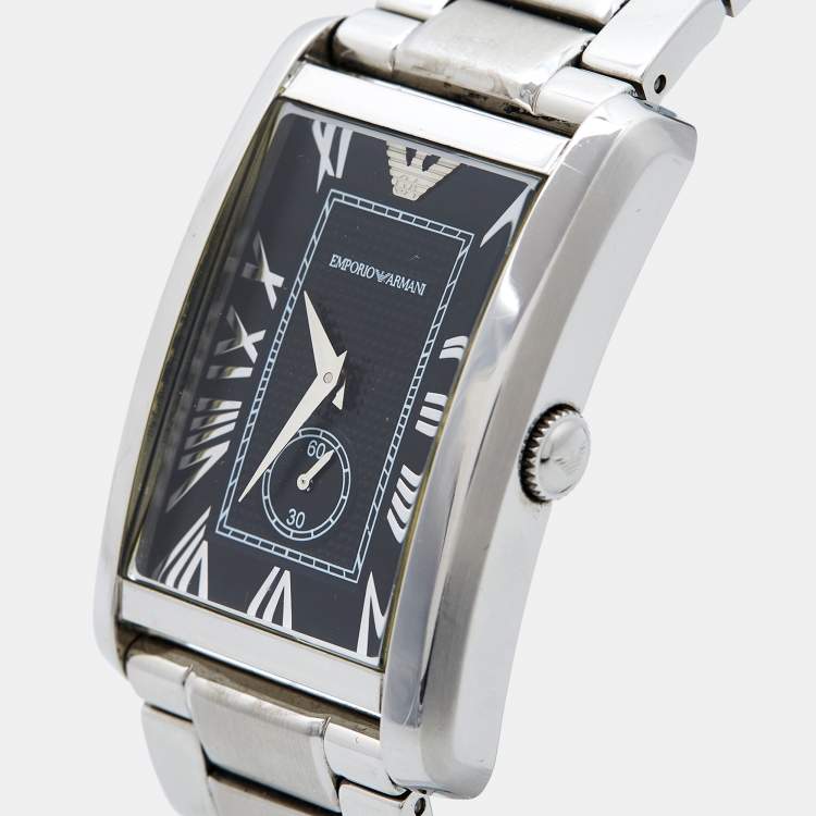 Emporio Armani Classic Analog Black Dial Silver Steel Strap Watch For Men - AR1608 Buy Now By Emporio Armani