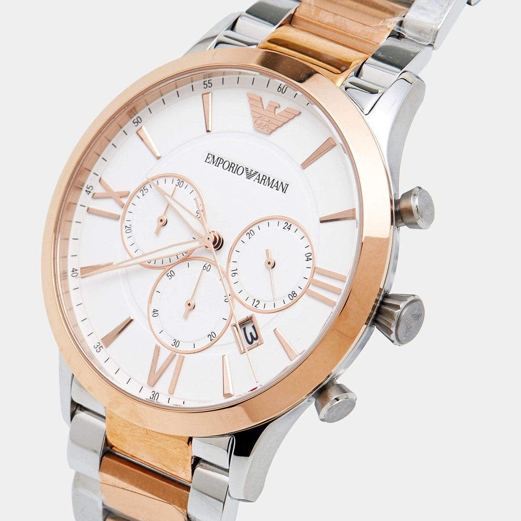 Emporio Armani Giovanni Chronograph Quartz White Dial Two Tone Steel Strap Watch For Men - AR11209 Buy Now By Emporio Armani