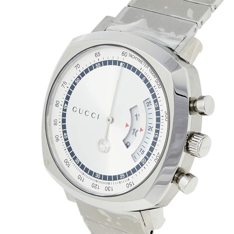 Gucci Grip Collection Quartz Silver Dial Silver Steel Strap Watch For Men - YA157302 Buy Now By Gucci