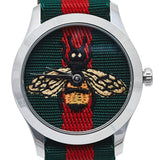 Gucci Le Marche des Merveilles Red & Green Dial Red & Green Nylon Strap Unisex Watch - YA1264060 Buy Now By Gucci