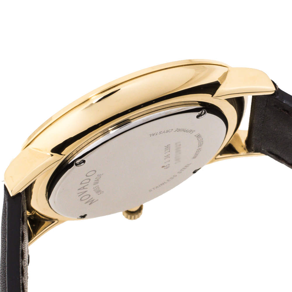 Movado Ultra Slim Blue Dial Brown Leather Strap Watch For Men - 0607088 Buy Now By Movado