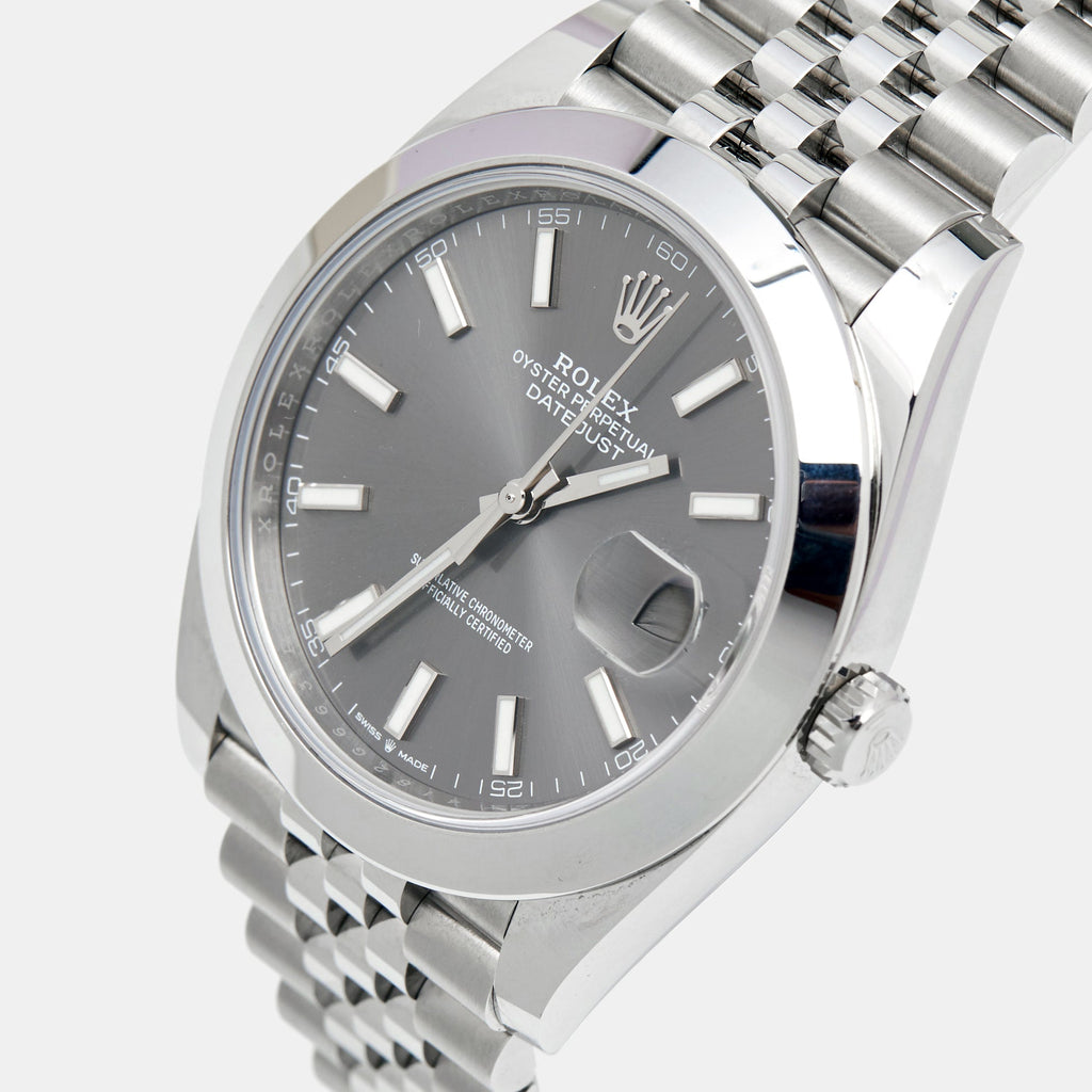 Rolex Datejust 41 Oyster Grey Dial Silver Oystersteel Bracelet Watch for Men - M126300-0008 Buy Now By Rolex