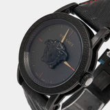 Versace Palazzo Empire Black Dial Black Leather Strap Watch for Men - VERD00218 Buy Now By Versace