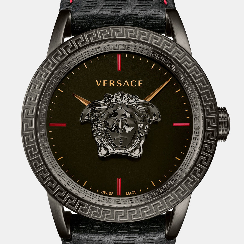 Versace Palazzo Empire Black Dial Black Leather Strap Watch for Men - VERD00218 Buy Now By Versace