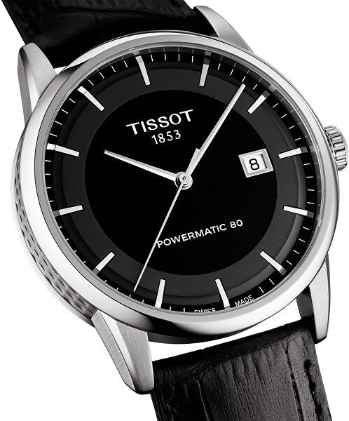 Tissot Luxury Powermatic 80 Black Dial Black Leather Strap Watch For Men - T086.407.16.057.00 Buy Now By Tissot