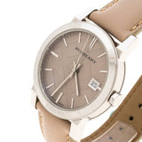 Burberry The City Silver Dial Beige Leather Strap Unisex Watch - BU9010 Buy Now By Burberry