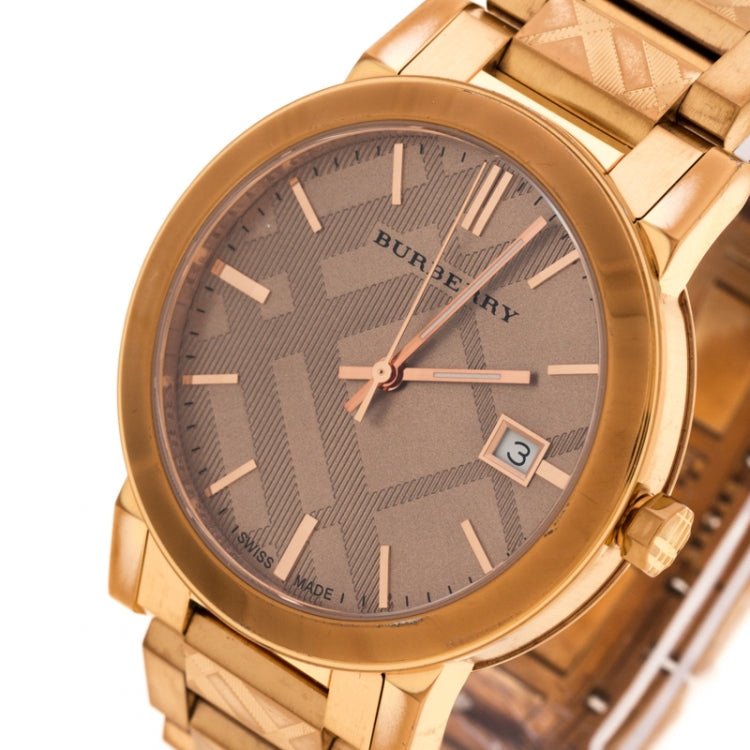 Burberry The City Rose Gold Dial Rose Gold Steel Strap Watch for Women - BU9039 Buy Now By Burberry